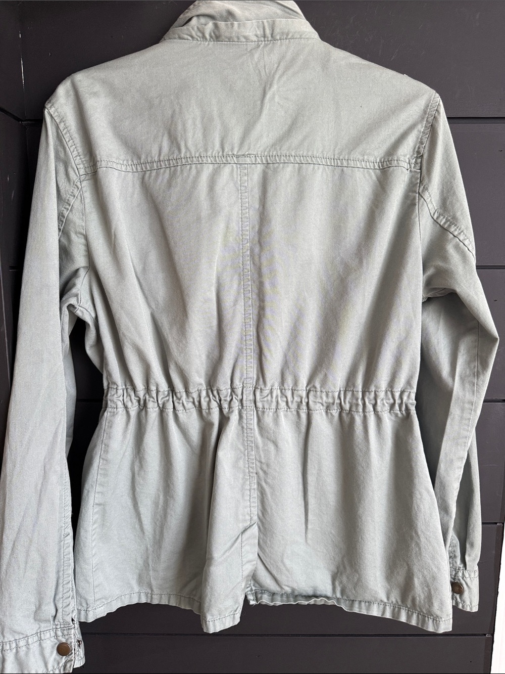 Madewell Women's Light Sage Utility Jacket with Drawstring Waist - Picture 3 of 6